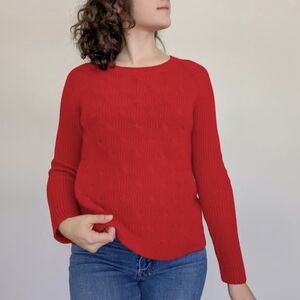 Women's Classic Red Knit Sweater